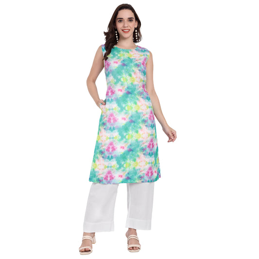 PRINTED COTTON LINEN KURTA