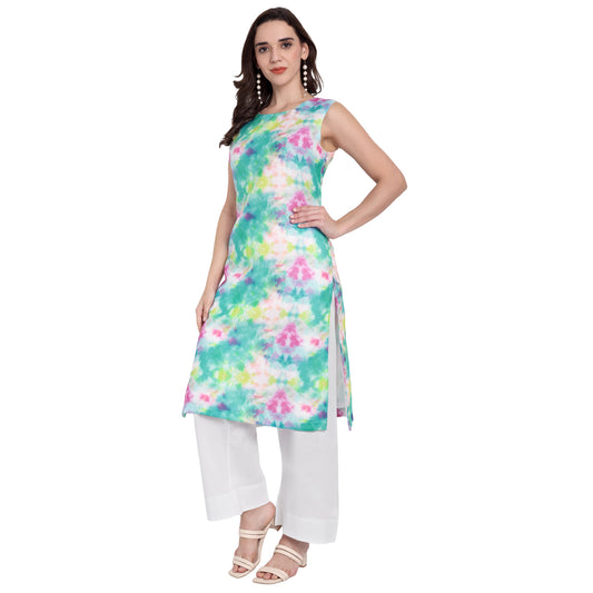 PRINTED COTTON LINEN KURTA