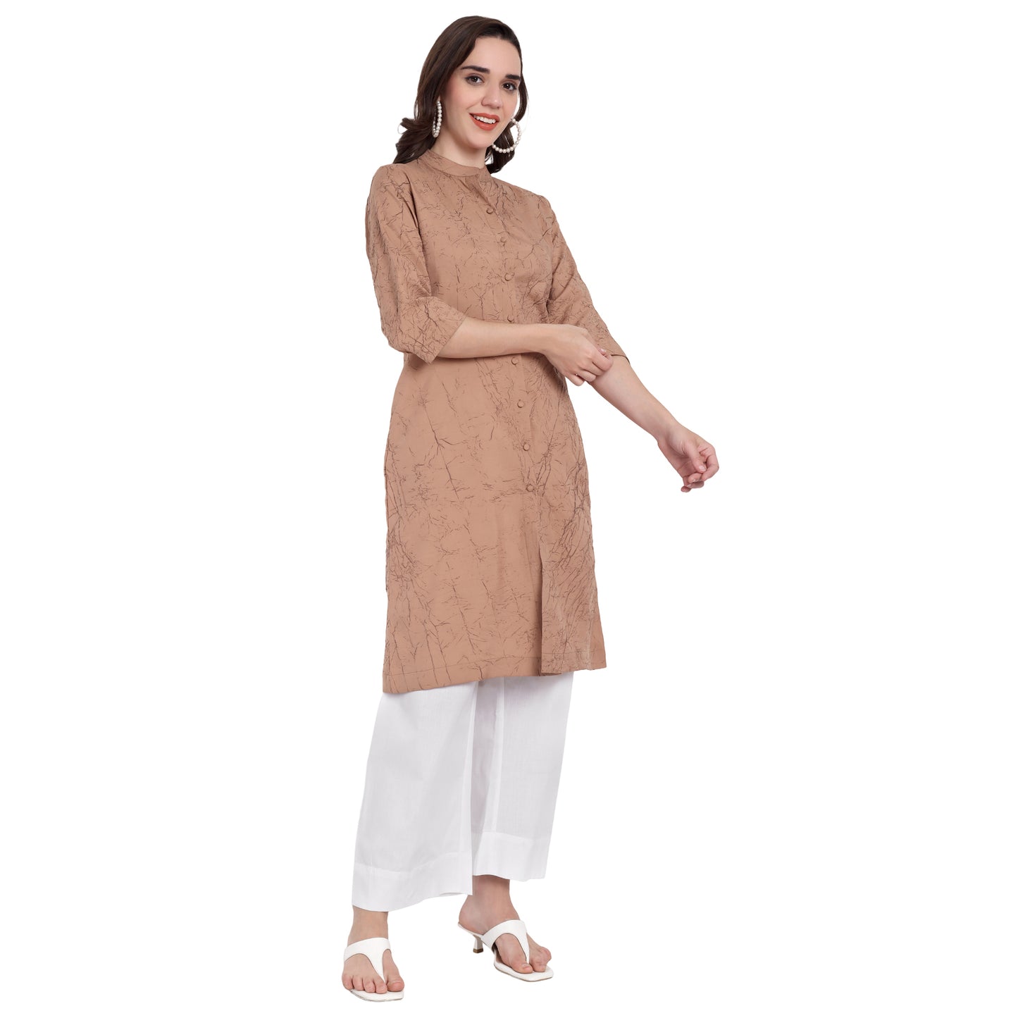 TEXTURED COTTON KURTA