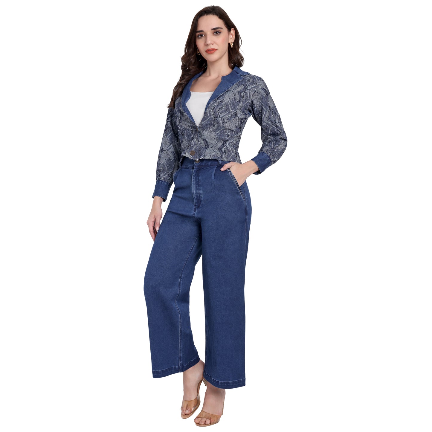 BLUE DENIM CORD SET