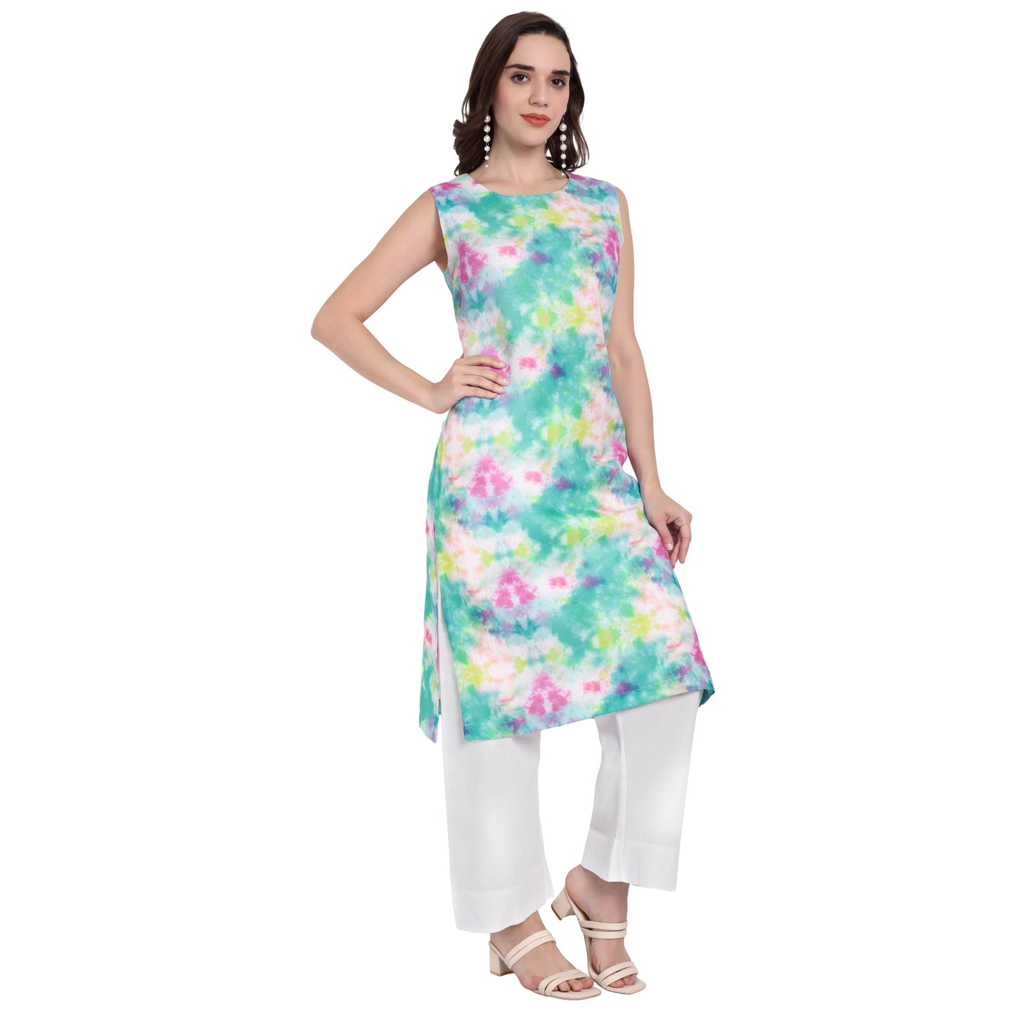PRINTED COTTON LINEN KURTA