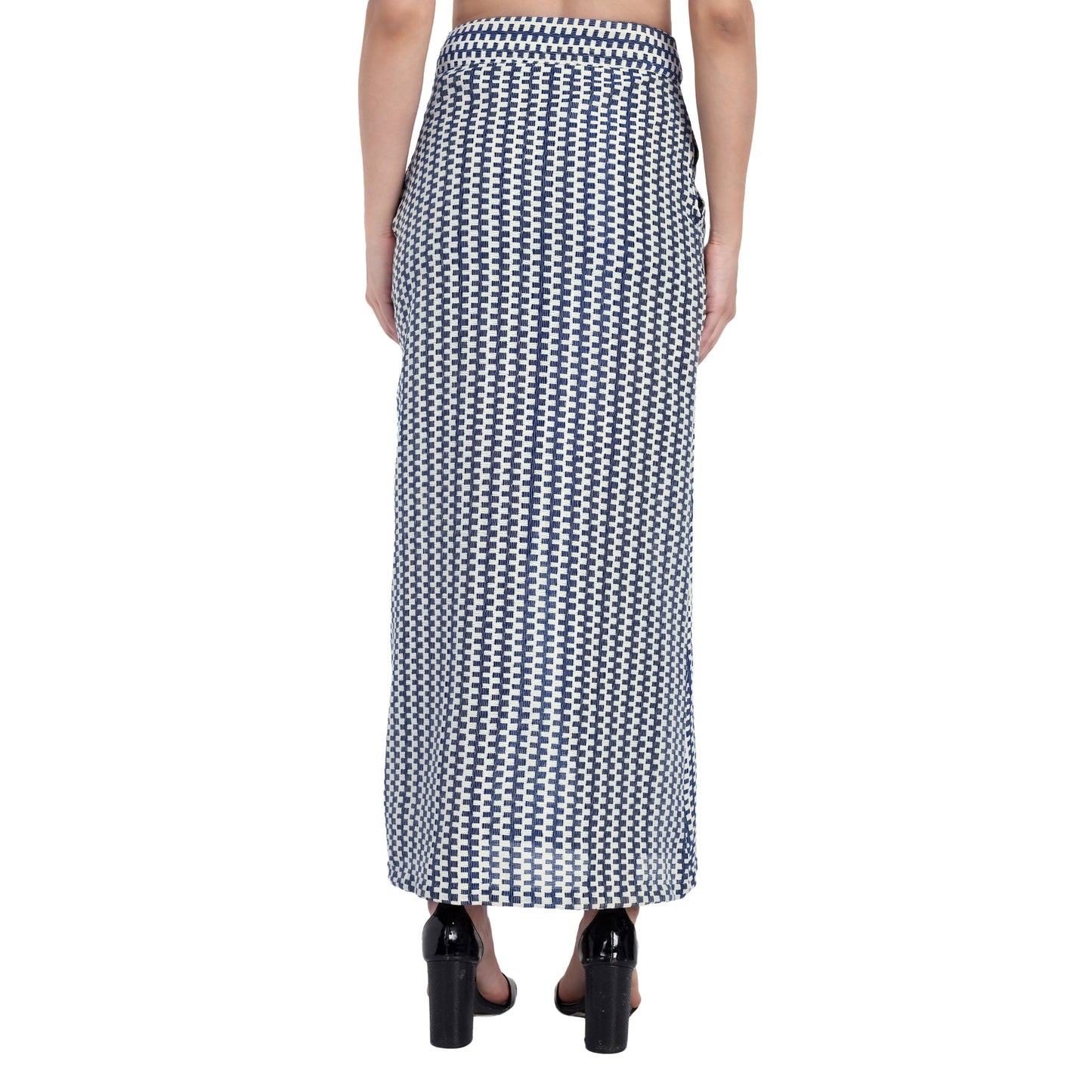 IVORY BLUE STRIP SKIRT