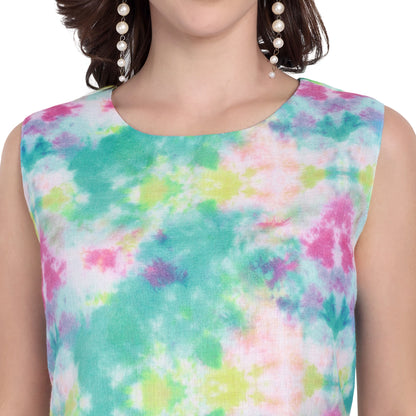 PRINTED COTTON LINEN KURTA